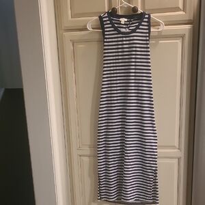 J. Crew Navy and White Striped Dress